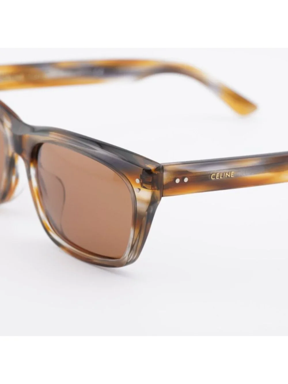 Celine CL40060F 55J Sunglasses Havana Square Frame, Roviex Lenses